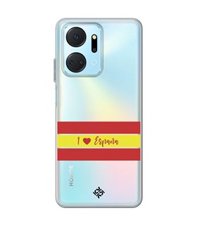 Funda para [ Honor X7A ] Dibujo Auténtico [ I Love España ] de Silicona Flexible para Smartphone