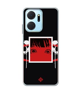 Funda para [ Honor X7A ] Dibujos Frikis [ Mirada Anime, Manga Rojo Intenso ] de Silicona Flexible