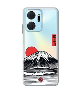 Funda para [ Honor X7A ] Dibujo Japones [ Monte Fuji ] de Silicona Flexible para Smartphone 