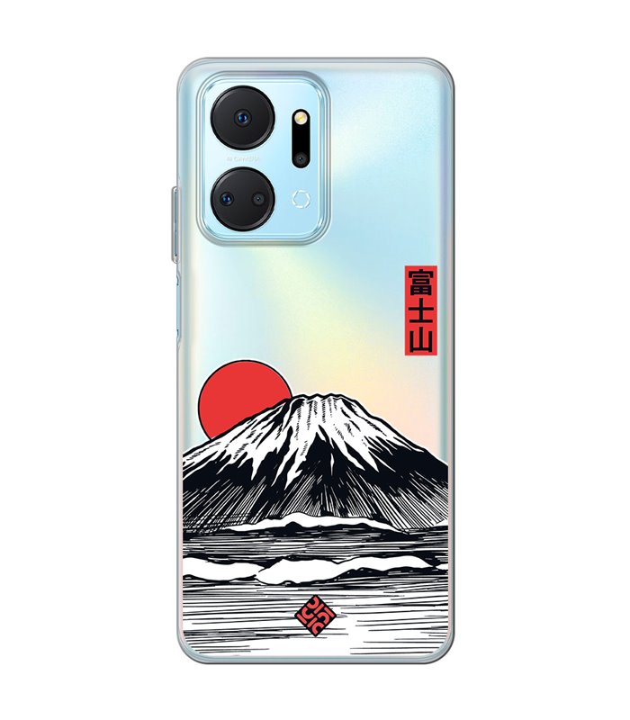 Funda para [ Honor X7A ] Dibujo Japones [ Monte Fuji ] de Silicona Flexible para Smartphone 