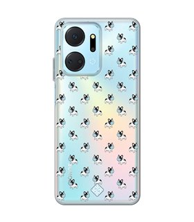 Funda para [ Honor X7A ] Dibujo Mascotas [ Bulldog Frances con Mascarilla ] de Silicona Flexible