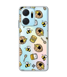 Funda para [ Honor X7A ] Dibujo Mascotas [ Miel y Abejas ] de Silicona Flexible para Smartphone 