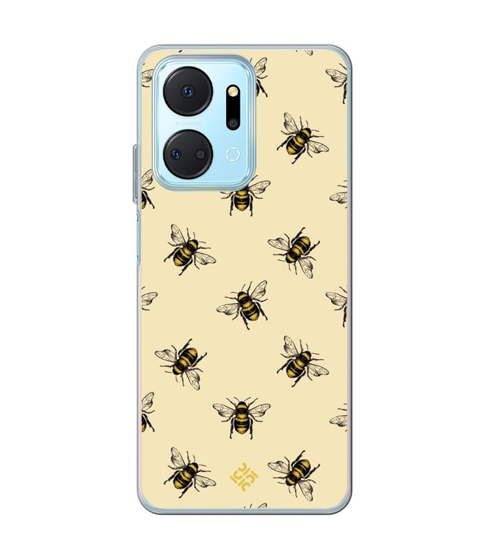 Funda para [ Honor X7A ] Dibujo Mascotas [ Abejas Ilustracion ] de Silicona Flexible para Smartphone