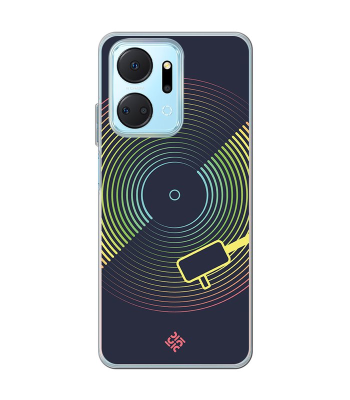 Funda para [ Honor X7A ] Diseño Música [ Dibujo Disco de Vinilo ] de Silicona Flexible