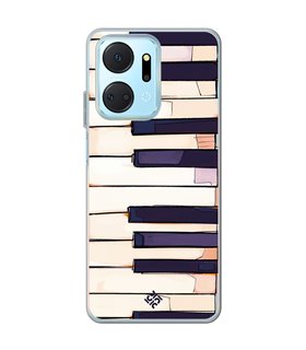 Funda para [ Honor X7A ] Diseño Música [ Teclas de Piano ] de Silicona Flexible