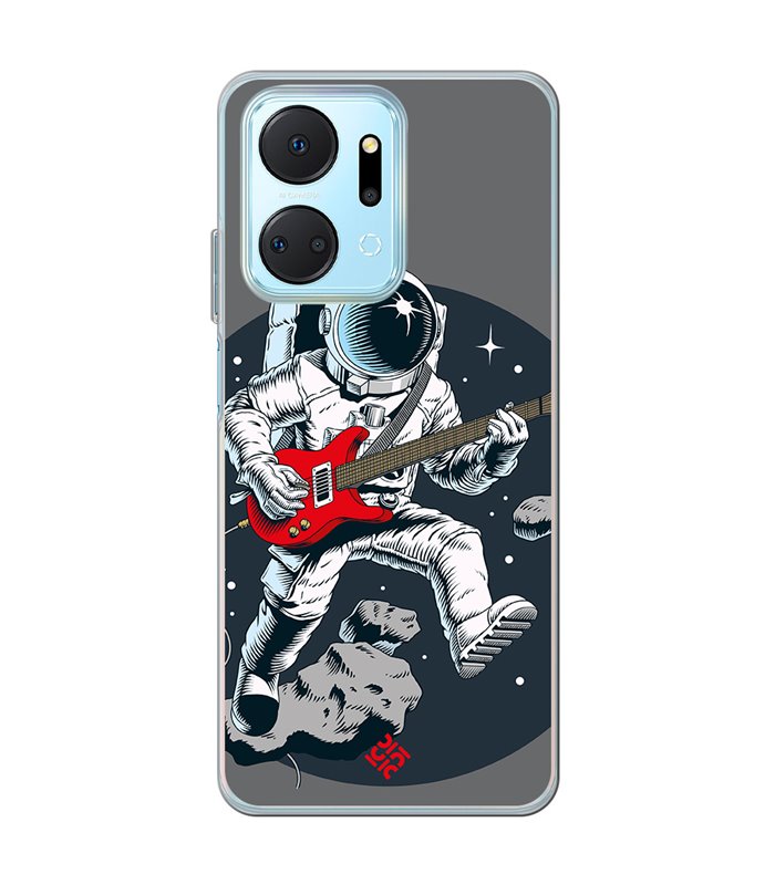 Funda para [ Honor X7A ] Diseño Música [ Guitarrista Espacial ] de Silicona Flexible