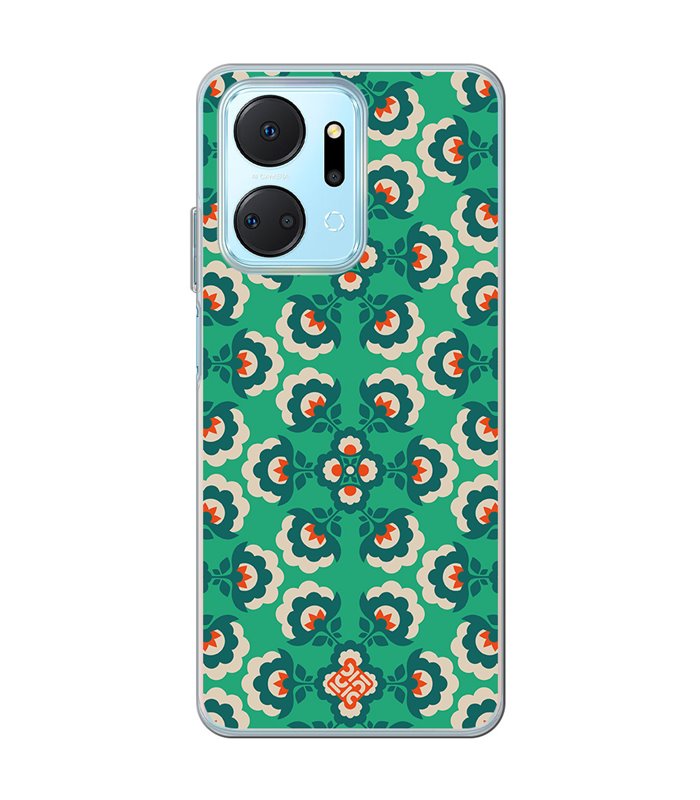 Funda para [ Honor X7A ] Dibujos Retro [ Algodones Verdes - Caleidoscopio ] de Silicona