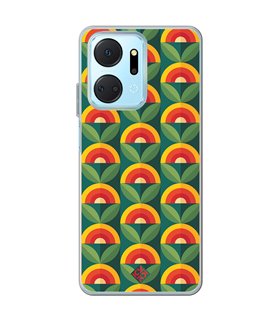 Funda para [ Honor X7A ] Dibujos Retro [ Diseño Flor - Retro ] de Silicona Flexible