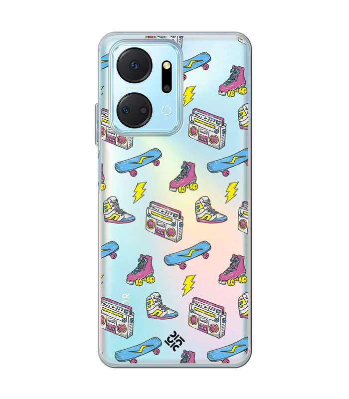 Funda para [ Honor X7A ] Dibujo Tendencias [ Skate Patines Años 90 ] de Silicona