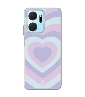 Funda para [ Honor X7A ] Dibujo Tendencias [ Corazones Superpuestos Tonos Pastel ] 