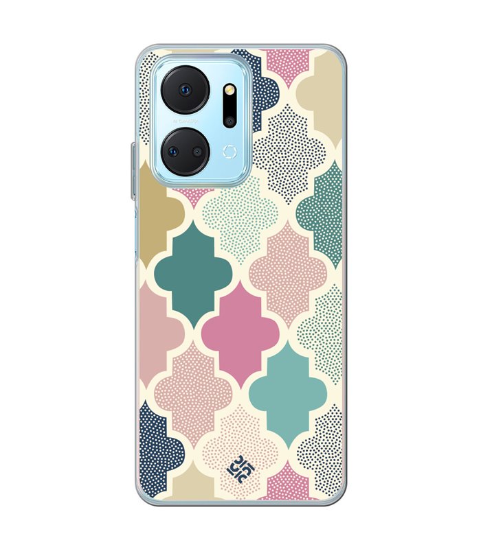 Funda para [ Honor X7A ] Dibujo Tendencias [ Diseño Azulejos de Colores ] de Silicona Flexible para Smartphone