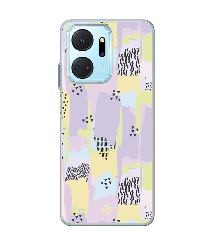 Funda para [ Honor X7A ] Dibujo Tendencias [ Patron Pinceladas Coloridas Con Estampado ] de Silicona Flexible