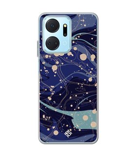 Funda para [ Honor X7A ] Dibujo Tendencias [ Pintura de Arte Abstracto Azul ] de Silicona Flexible