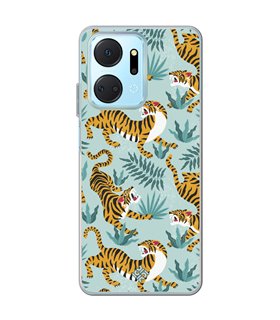 Funda para [ Honor X7A ] Dibujo Tendencias [ Estampado de Tigres ] de Silicona Flexible para Smartphone 