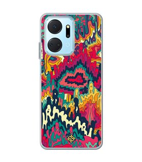 Funda para [ Honor X7A ] Dibujo Auténtico [ Patrón Psicodélico Abstracto Y Colorido ] de Silicona