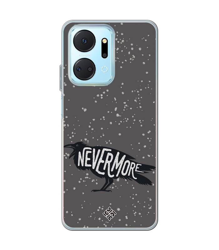 Funda para [ Honor X7A ] Dibujo Auténtico [ Cuervo Never More ] de Silicona Flexible para Smartphone 