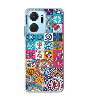 Funda para [ Honor X7A ] Dibujo Auténtico [ Collage Mosaico Mandala ] de Silicona Flexible