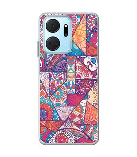 Funda para [ Honor X7A ] Dibujo Auténtico [ Mosaico Vidriera Mandala ] de Silicona Flexible