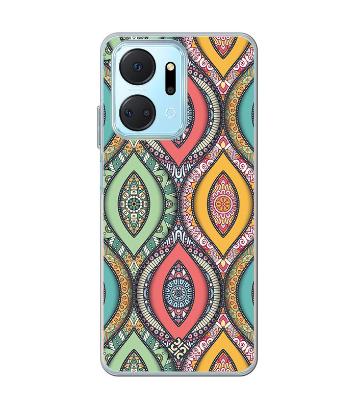 Funda para [ Honor X7A ] Dibujo Auténtico [ Ojo de Hamsa Mandala ] de Silicona Flexible