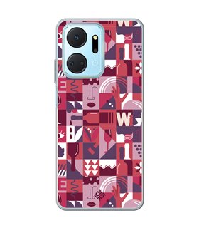 Funda para [ Honor X7A ] Dibujo Auténtico [ Collage Vino ] de Silicona Flexible