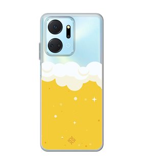 Funda para [ Honor X7A ] Dibujo Auténtico [ Cerveza ] de Silicona Flexible para Smartphone 