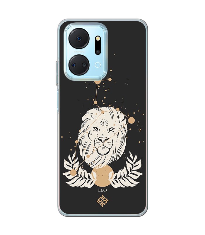 Funda para [ Honor X7A ] Dibujo Zodiaco [ Signo Zodiacal - Leo ] de Silicona Flexible para Smartphone 