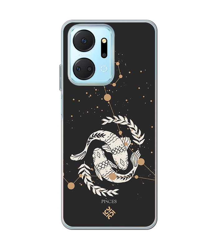 Funda para [ Honor X7A ] Dibujo Zodiaco [ Signo zodiacal - Picis ] de Silicona Flexible para Smartphone 