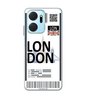 Funda para [ Honor X7A ] Billete de Avión [ London ] de Silicona Flexible para Smartphone 