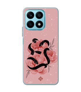 Funda para [ Honor X8A ] Dibujo Esotérico [ Tentación Floral - Rosas con Serpientes ] de Silicona Flexible