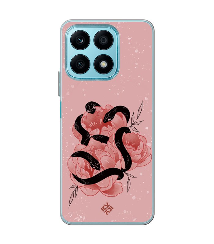 Funda para [ Honor X8A ] Dibujo Esotérico [ Tentación Floral - Rosas con Serpientes ] de Silicona Flexible