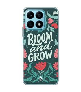 Funda para [ Honor X8A ] Dibujo Frases Guays [ Flores Bloom and Grow ] de Silicona Flexible para Smartphone