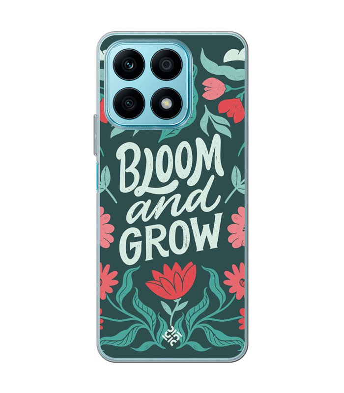 Funda para [ Honor X8A ] Dibujo Frases Guays [ Flores Bloom and Grow ] de Silicona Flexible para Smartphone