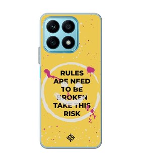 Funda para [ Honor X8A ] Dibujo Frases Guays [ Smile - Rules Are Need  To Be Broken Take This Risk ] 