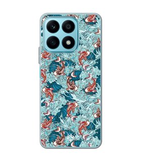 Funda para [ Honor X8A ] Dibujo Japones [ Peces Koi ] de Silicona Flexible para Smartphone 