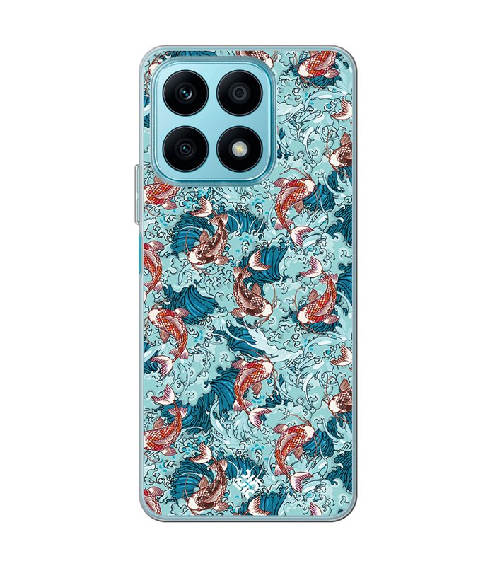 Funda para [ Honor X8A ] Dibujo Japones [ Peces Koi ] de Silicona Flexible para Smartphone 