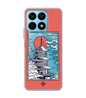 Funda para [ Honor X8A ] Dibujo Japones [ Pagoda con Fondo Transparente Japonesa ] de Silicona Flexible