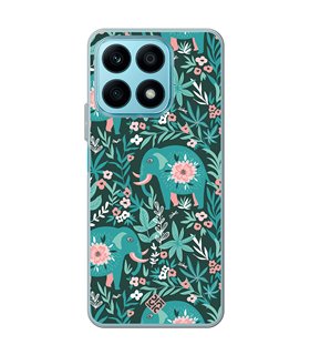 Funda para [ Honor X8A ] Dibujo Mascotas [ Estampado Elefantes Florales ] de Silicona Flexible para Smartphone 