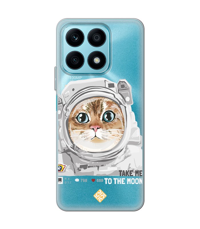 Funda para [ Honor X8A ] Dibujo Mascotas [ Gato Astronauta - Take Me To The Moon ] 