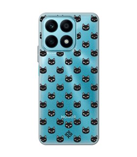 Funda para [ Honor X8A ] Dibujo Mascotas [ Gato Negro ] de Silicona Flexible para Smartphone 