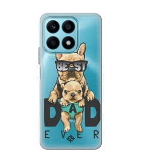 Funda para [ Honor X8A ] Dibujo Mascotas [ Perro Bulldog - Best Dad Ever ] de Silicona Flexible