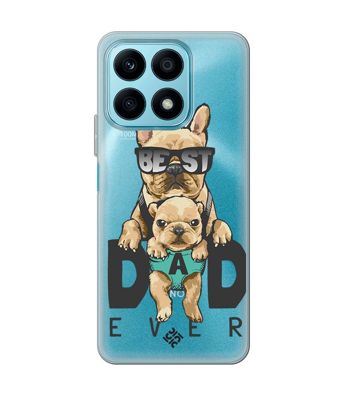 Funda para [ Honor X8A ] Dibujo Mascotas [ Perro Bulldog - Best Dad Ever ] de Silicona Flexible