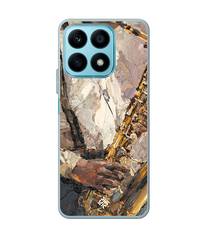 Funda para [ Honor X8A ] Diseño Música [ Pintura - Tocando el Saxofón ] de Silicona Flexible
