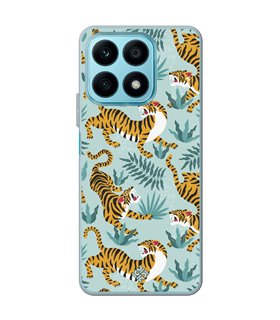 Funda para [ Honor X8A ] Dibujo Tendencias [ Estampado de Tigres ] de Silicona Flexible para Smartphone 