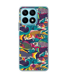 Funda para [ Honor X8A ] Dibujo Auténtico [ Serpentina de Carpas Koinobori, Mangas de Viento ] de Silicona