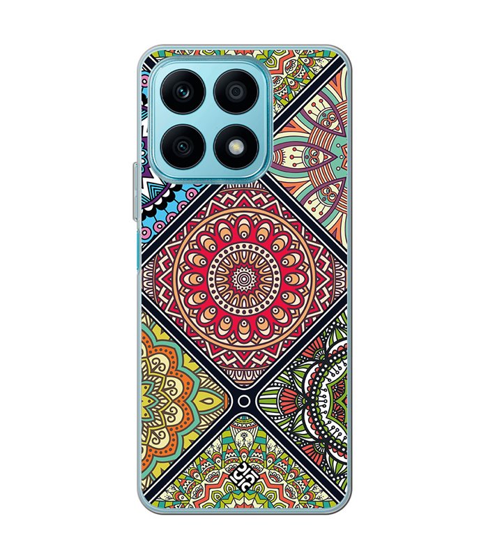 Funda para [ Honor X8A ] Dibujo Auténtico [ Motivos Mandala ] de Silicona Flexible para Smartphone 