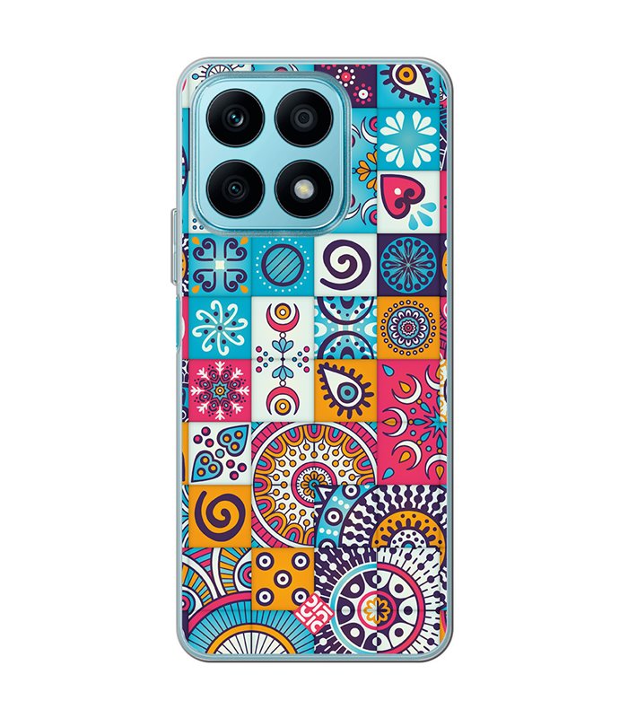 Funda para [ Honor X8A ] Dibujo Auténtico [ Collage Mosaico Mandala ] de Silicona Flexible