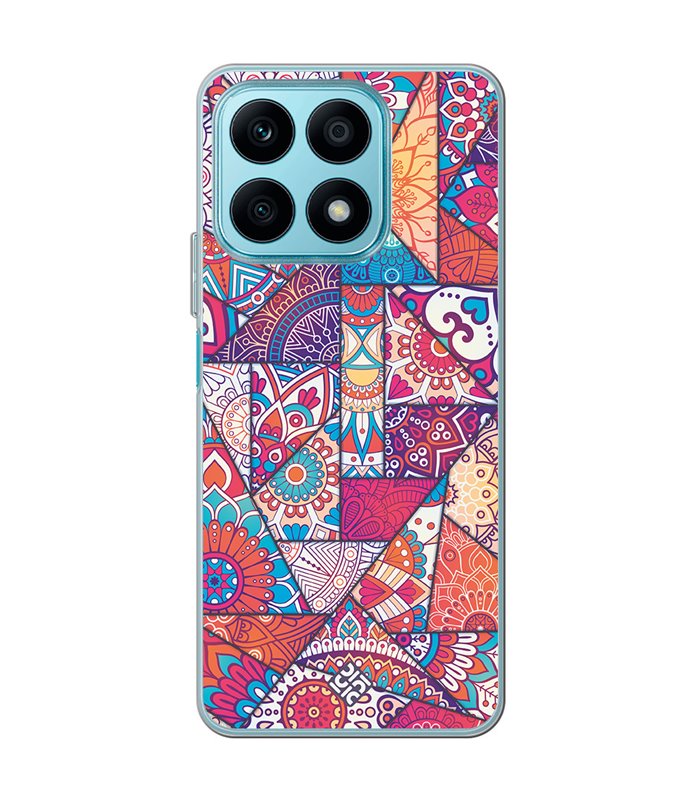 Funda para [ Honor X8A ] Dibujo Auténtico [ Mosaico Vidriera Mandala ] de Silicona Flexible