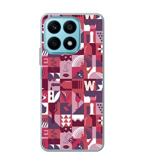 Funda para [ Honor X8A ] Dibujo Auténtico [ Collage Vino ] de Silicona Flexible