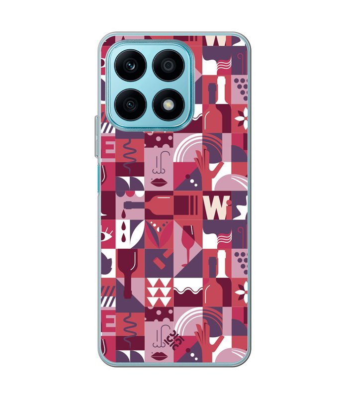 Funda para [ Honor X8A ] Dibujo Auténtico [ Collage Vino ] de Silicona Flexible