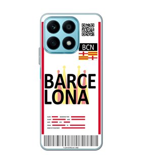 Funda para [ Honor X8A ] Billete de Avión [ Barcelona ] de Silicona Flexible para Smartphone 